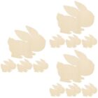 12 Pcs Indoor Easter Cutouts Decorations Bunny Wood Chips Blank