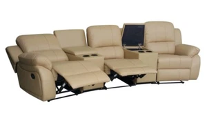 Relaxsofa 3-Sitzer Leder, Heimkino-Couch Cupholder, 5129-Cup-3-3993 - Bild 1 von 4