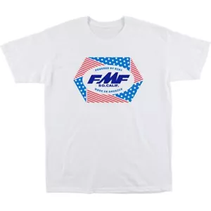 FMF Racing Geometry White 100% Cotton Short Sleeve Tee Men's Size Large - Picture 1 of 1