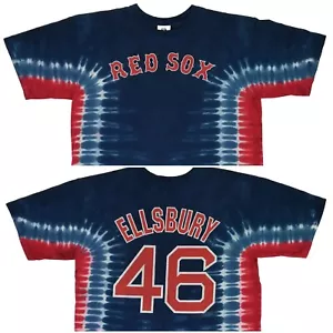 Liquid Blue JACOBY ELLSBURY #46 Boston Red Sox Red White Blue Tie Dye Shirt L - Picture 1 of 9
