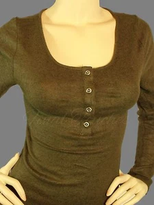 Long Sleeve Top Olive green round neckline comfortable cozy fit - Picture 1 of 3