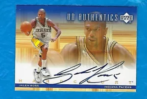 JALEN ROSE AUTOGRAPH 2000-01 UPPER DECK HARDCOURT UD AUTHENTICS AUTO PACERS ! - Picture 1 of 2