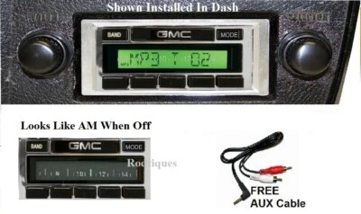 1973-1986 GMC Truck / Jimmy Radio iPod Dock USB AUX Cable 300 Watt Stereo 630  - Imagem 1 de 3