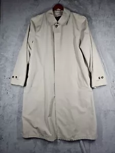 London Fog Men's Classic Beige/Tan Trench Coat Single Breasted No Liner Size 46L - Picture 1 of 17