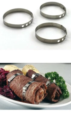 12 Stück Rouladenringe Rouladenklammern Rouladenhalter Edelstahl Verstellbar - Bild 1 von 3