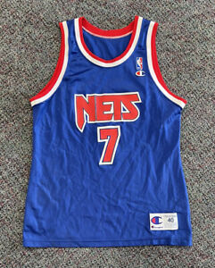 Vintage Champion New Jersey Nets Kenny Anderson Jersey Size 40 NBA Basketball 