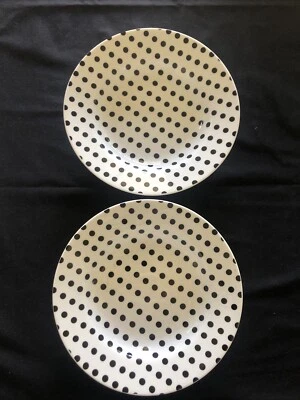 CONJUNTO DE 2- TIGELAS DE SALADA/CEREAL ISSAC MIZRAHI BRANCO COM POLKADOT PRETO 8,5” - Imagem 1 de 4