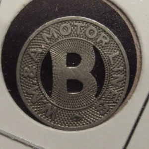 W.M.&A. 1948 Motor Lines Washington D.C. Ficha de autobús de tránsito - DC - Imagen 1 de 2