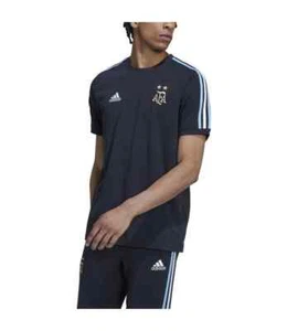 ADIDAS ARGENTINA DNA 3S National Team AFA 3 Stripes Soccer HF3949 BLACK T-Shirt - Picture 1 of 4