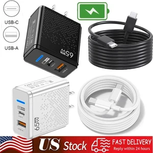 65W Fast Charging USB Type C Wall Charger For Motorola Moto G Play/Stylus/Power - Picture 1 of 28