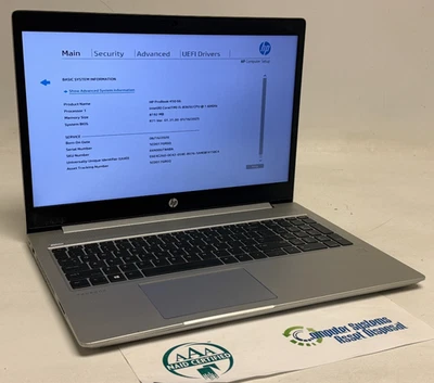 HP ProBook 450 G6 15.6" (i5-8365u 1.60GHz - 8GB RAM - 256GB SSD - Win11Home) - Image 1 of 4