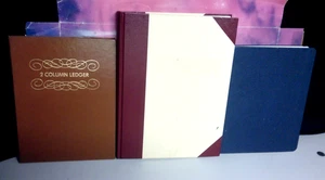 Lote de diarios de escritura y libros de contabilidad en blanco #1 (3 libros de tapa dura, nuevo stock antiguo) - Imagen 1 de 4