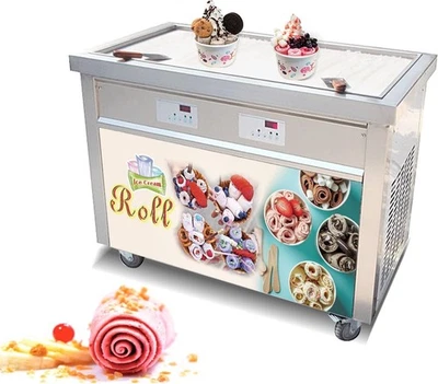 Máquina comercial de rollos de helado frito con sartén cuadrada grande Kolice sartén 38,6"x19,7" Foto 1 de 4