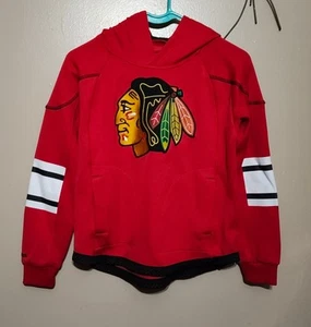 reebok face off collection Chicago Black Hawk Kid's Hooded Sweatshirt Sz Med... - Picture 1 of 2