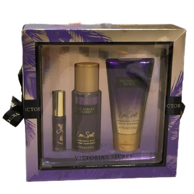 Victoria's Secret LOVE SPELL Set de Regalo 3 Piezas 2.5oz NUEVO Bruma de Fragancia Rara  Foto 1 de 3