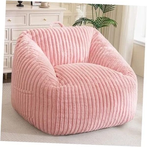  Giant Bean Bag Chair for Adults and Kids, Large Comfy Cozy Standard Pink - Picture 1 of 8