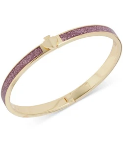 $58 Kate Spade gold tone glittery thin pink spade bracelet HERITAGE SPADE MKC - Picture 1 of 11
