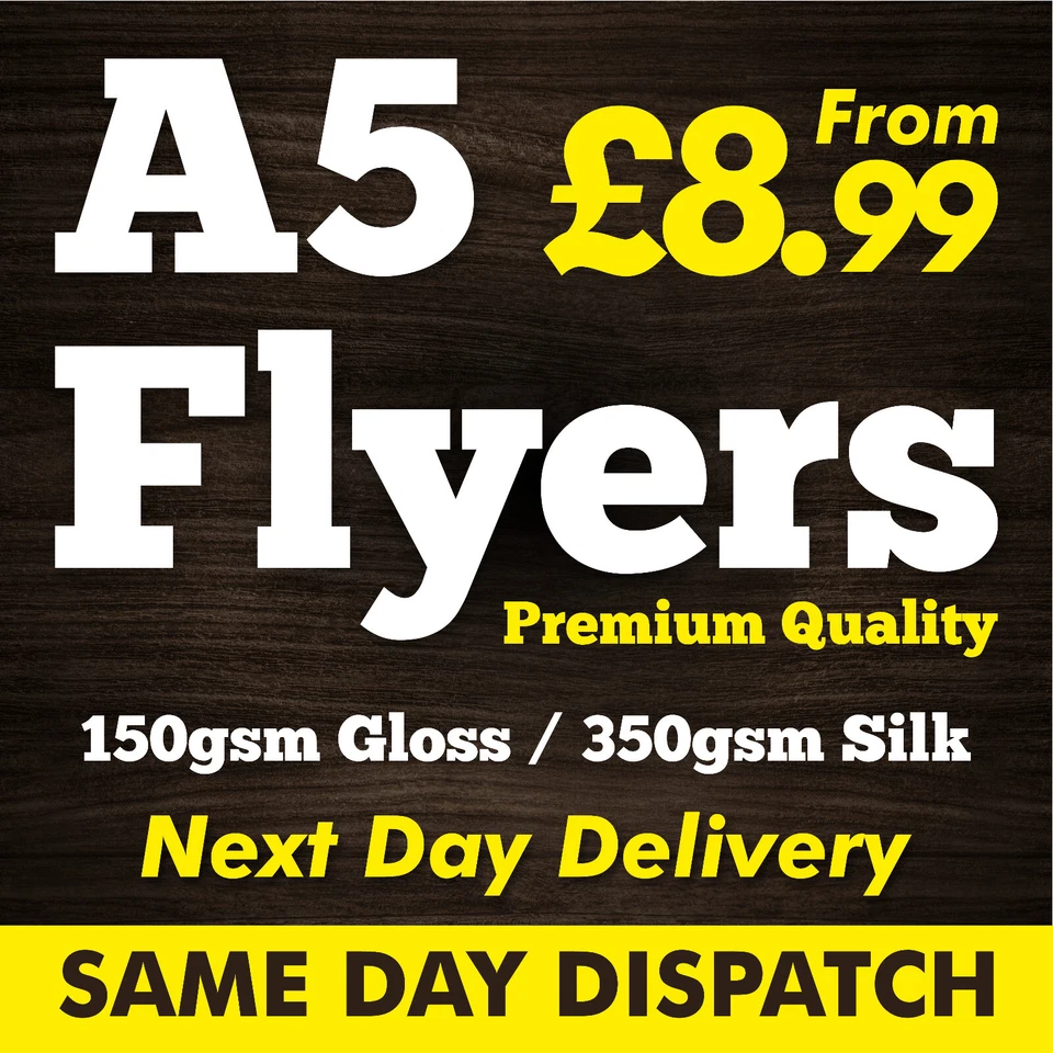 A5 Flyers Leaflets Printed Full Colour 150gsm 350gsm - A5 Flyer Printing NextDay - Image 1 of 4
