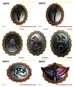 Steampunk Gold Pin Anstecker Benzin Ägyptischer Drache Spinne Vogel Totenkopf Maske #GO72-8 - Bild 1 von 36