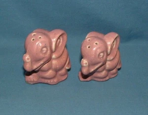 VINTAGE CARTOON ELEPHANTS SALT & PEPPER SHAKERS - UNMARKED - USED - Picture 1 of 3