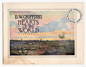 Griffith’s HEARTS OF THE WORLD (1918) Lillian & Dorothy Gish film program, ORIG+ - Picture 1 of 24