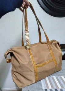 Vintage Moschino Tan Caramel Nylon Large Tote - Picture 1 of 21