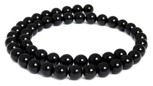 π Schwarzer Obsidian Kugeln in 4, 6, 8 oder 10 mm Edelsteinperlen Strang π - Picture 1 of 5