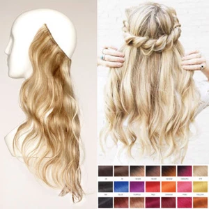 Hidden Wave Hair Secret Invisible Wire Headband 100% Human Hair Extensions 80G - Picture 1 of 25