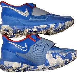 NIKE Kyrie Men's Shoes 8.5 Low 3 New Jersey Nets Hardwood Classics Blue NBA EUC - Picture 1 of 7