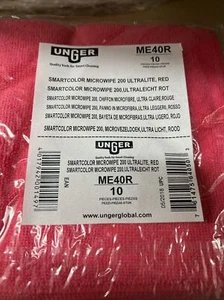 10 X Unger ME40R MicroWipe 200 Smart Color Microfiber Cloth 40cm X 40cm - Picture 1 of 1