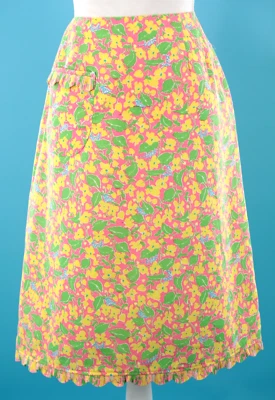 Falda Lilly Pulitzer de Colección Para Mujer Años 60 Amarillo Rosa y Verde Estampado Floral Talla M Años 60 Foto 1 de 4