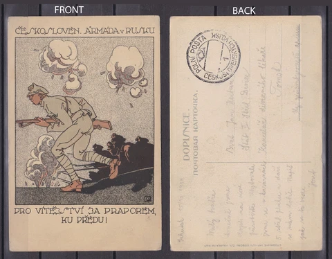 CZECHOSLOVAK LEGION POST in Siberia 1919 Tomsk Cover