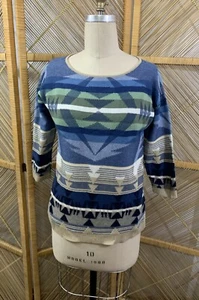 Chaps Sweater Southwestern Aztec Cotton Medium - Picture 1 of 10
