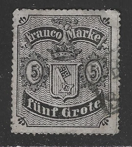 SELLO BREMEN #12 — 5gr ESCUDO DE ARMAS — 1866 -- USADO - Imagen 1 de 2