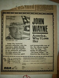 John wayne america, why i love her Ad hound dawg record shop - Picture 1 of 4