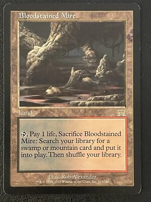 Bloodstained Mire MtG Onslaught Rare Land Magic the Gathering *Pro Tour Stamped* - Image 1 of 3