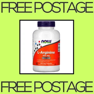 NEW NOW Foods, L-Arginine Amino Acid, 500 mg - 250 Veg Capsules FREE SHIPPING - Picture 1 of 2