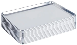 12 PACK Full Size Aluminum 18" x 26" Bun Sheet Baking Pan Wire in Rim Commercial - Picture 1 of 2