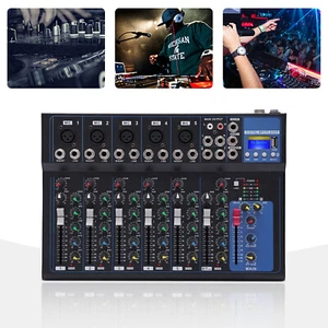 Portable 7-Channel Bluetooth Audio Mixer USB DJ Sound Mixing Console Board - Picture 1 of 9