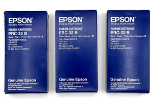 3 BOXEN EPSON FARBBANDKASSETTE ERC-32 B SCHWARZ TM H6000 U675 RP-U420 M-U420 M-820 - Bild 1 von 2