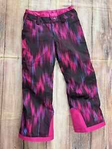 Spyder Girls ski snowboard pants size 10 Black w/pink Thinsulate EUC