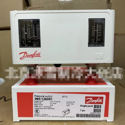 1PC NEW DANFOSS KP15 KP15 060-126591 PRESSURE SWITCH -0.2...7.5BAR IN BOX BRAND - Image 1 of 3