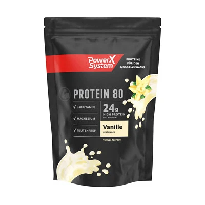 Protein Pulver Whey Protein 80 Vanille 360g 80% Eiweiß Pulver glutenfrei - Bild 1 von 4