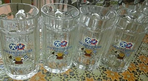 4 Bicchieri boccale birra HACKER-PSCHORR MUNCHEN 0,40 l bar stock nuovi vintage - Foto 1 di 3