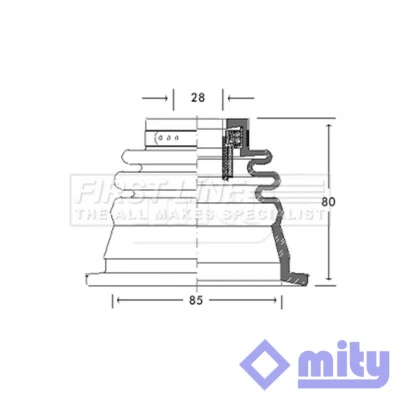 Se adapta a Renault Clio 1998-2016 + otros modelos CV conjunto de botas juntas delantera interior Mity Foto 1 de 3