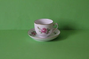Alt Fürstenberg Rote Rose Kaffeetasse mit Untertasse Tasse Untere Gedeck - Picture 1 of 2