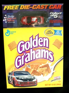 NASCAR Golden Grahams EMPTY Cereal Box with #19 1/64 2001 DODGE diecast promo - Picture 1 of 5