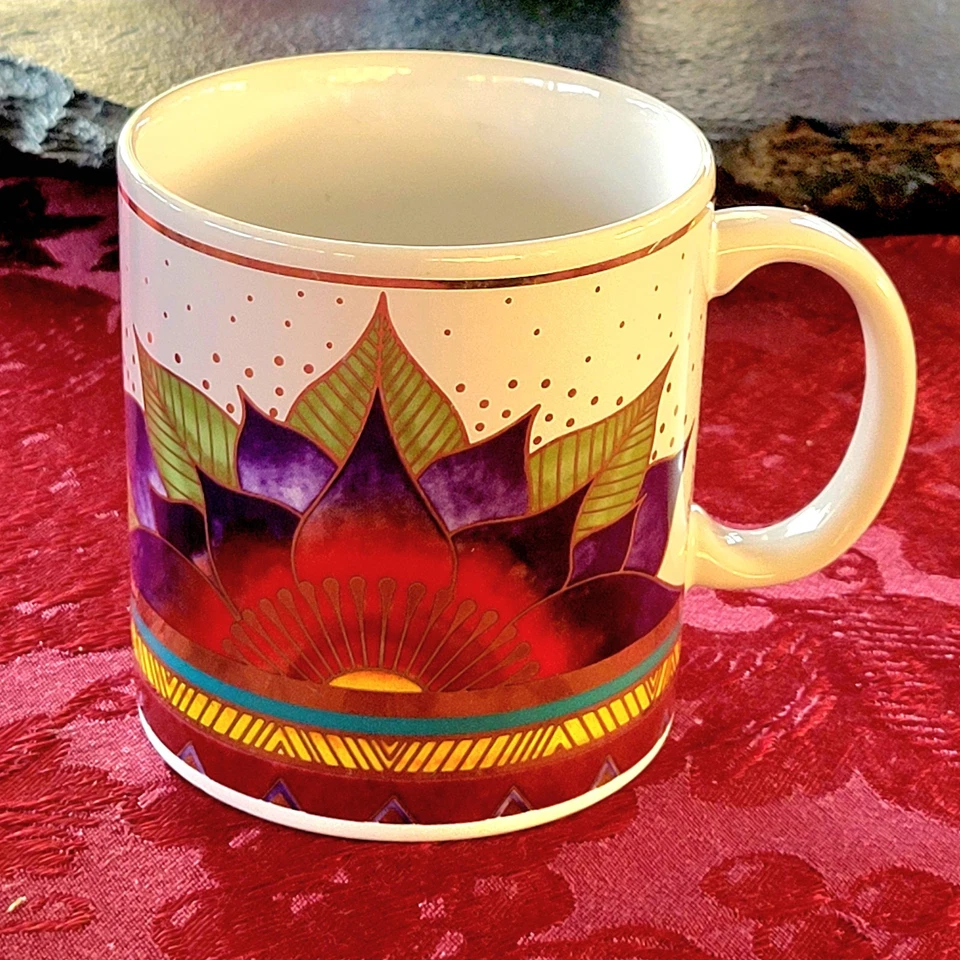 TAZA COLECCIONABLE LAUREL BURCH CELESTIAL LOTUS 4" COLORES VIVOS HECHA EN JAPÓN Foto 1 de 4