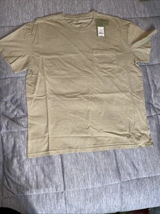 Goodfellow hellbraunes Herren-T-Shirt mit Tasche XL neu mit Etikett - Bild 1 von 8