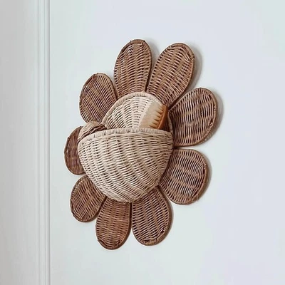 Wall Hanging Basket Imitation Rattan Woven for Living Room Entrance Area - Image 1 of 4
